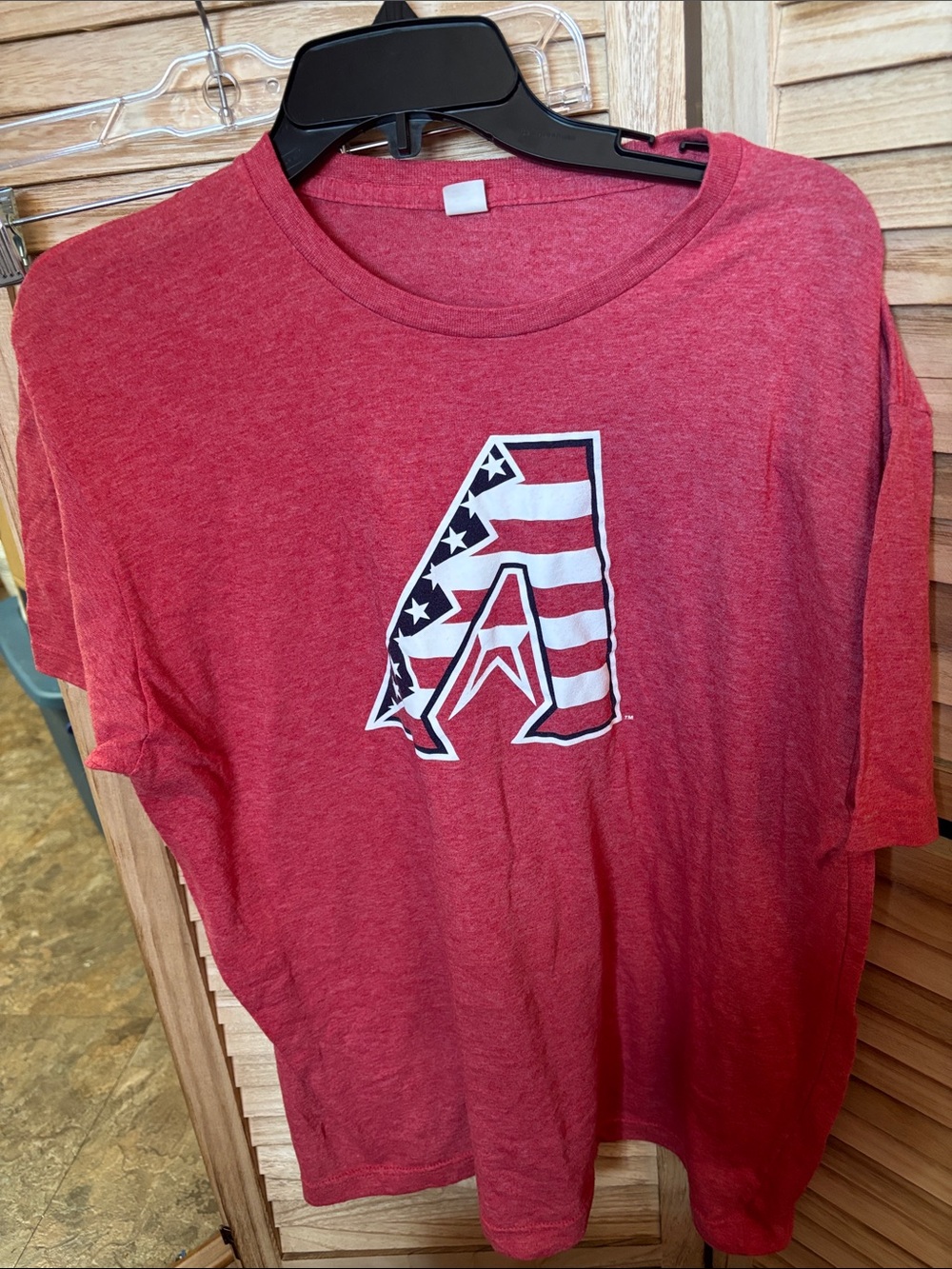 Red Graphic T-Shirt with American Flag 'A'